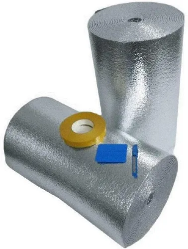 Vista 2 de Supershield - Kit de aislamiento de espuma reflectante multiusos de 16 x 50 pies, incluye cinta de aluminio, cuchillo y espátula – a prueba