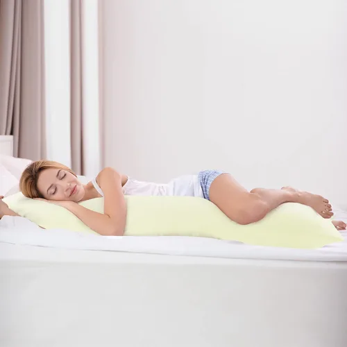 Vista 5 de uxcell Funda de almohada corporal de microfibra suave con cierre de cremallera, fundas de almohada largas para almohadas corporales, tejido de 90