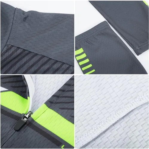Vista 5 de ROTTO Camiseta de ciclismo para hombre, manga larga, línea simple, serie
