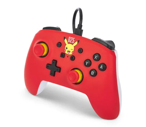 Vista 5 de PowerA Nintendo Switch Wired Controller - Laughing Pikachu, Pokemon Switch Controller, Detachable 10ft USB Cable, Plug & Play, Officially Licensed