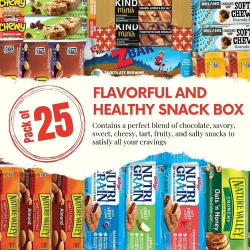 Vista 2 de Caja de aperitivos Jumbo Jumble (25 unidades) Paquete de cuidado de regalo, variedad de aperitivos para adultos, adolescentes, niños, hombres
