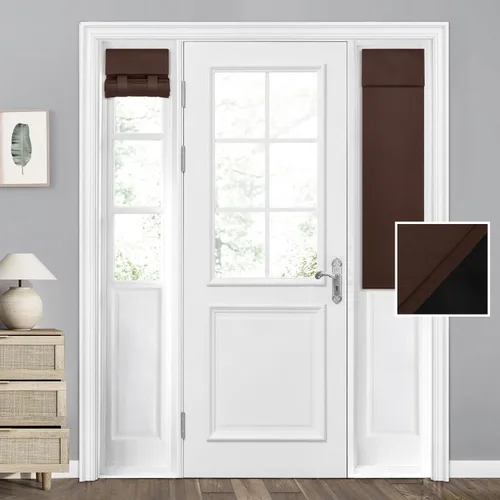 Vista 92 de HOMEIDEAS Cortinas 100% Opacas para Luces Laterales de Puerta Principal, Cubierta de Ventana de Puerta de Aula, Persianas de Privacidad