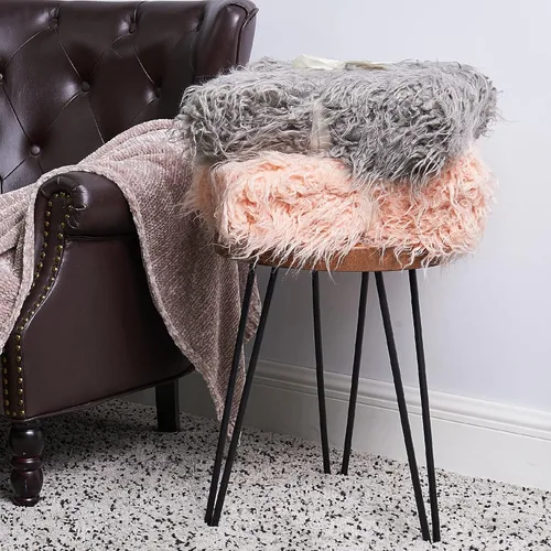 Vista 8 de Manta de pelo sintético mongol de pelo largo de 50 x 60 pulgadas con dos fundas de almohada de 20 x 20 pulgadas (sin rellenos), juego de 3 piezas