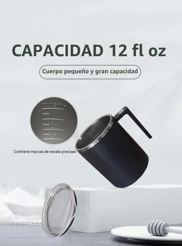 Vista 3 de Taza Autoagitadora, Taza de Café Autoagitadora, Adecuada para Café, Leche, Cacao y Otras Bebidas (Daik Negro, 12 Onzas)