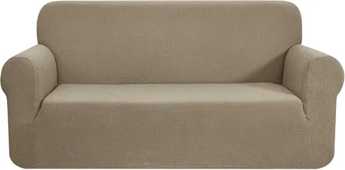 Vista 77 de CHUN YI - Funda elástica de 1 pieza para sillón grande, funda protectora suave de Jacquard con elastano, detalle de cuadros y parte inferior