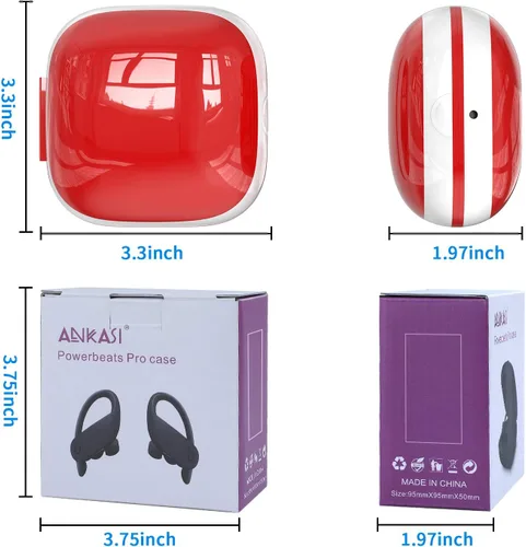 Vista 8 de Funda compatible con Powerbeats Pro, antipérdida y a prueba de golpes, fácil de transportar, funda protectora de silicona duradera para Beats