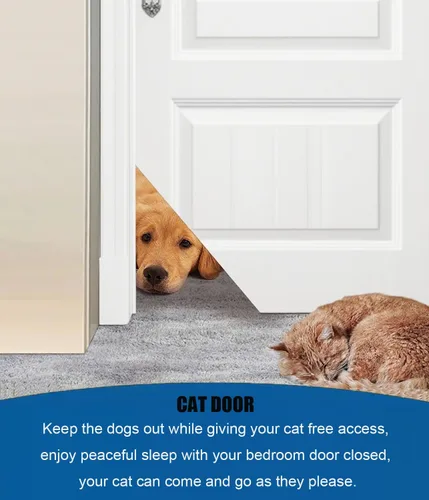 Vista 4 de Kit de bisagra ajustable para puerta de gato (mano izquierda y derecha), se adapta a puertas huecas y puertas interiores sólidas fácilmente, Negro