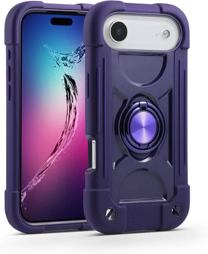 Vista 39 de MARKILL Funda compatible con iPhone Air de 6.5 pulgadas 2025 con soporte de anillo giratorio de 360 grados, protección contra caídas de grado