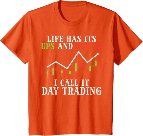 Vista 68 de Life Ups And Downs Day Trading Crypto Stock Market Trader T-Shirt, Negro