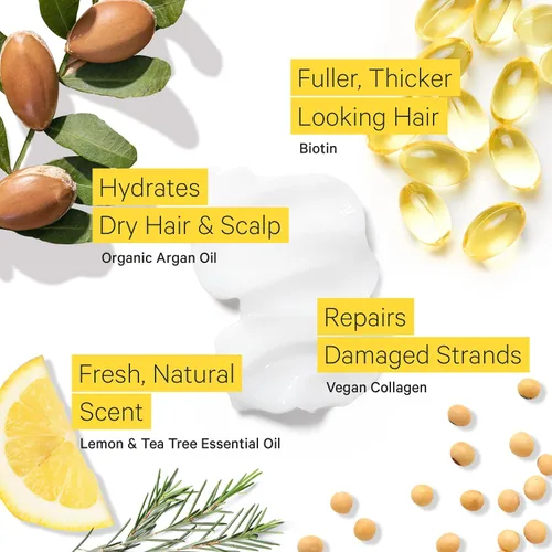 Vista 5 de Tree To Tub Paquete de champú y acondicionador de biotina voluminizadora, para un cabello más grueso, fuerte y brillante, formulado con colágeno