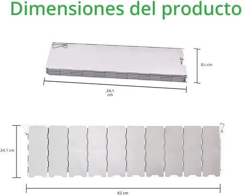 Vista 6 de Parabrisas de estufa de 10 platos, parabrisas de estufa de aluminio con bolsa de cordón, para camping, estufas de butano para acampar, estufas