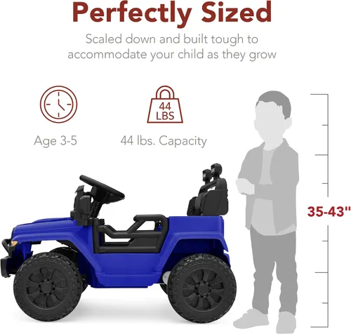 Vista 2 de Productos de la mejor elección, juguete de paseo para niños de 6V, mini camioneta, auto eléctrico de juego con control remoto para padres