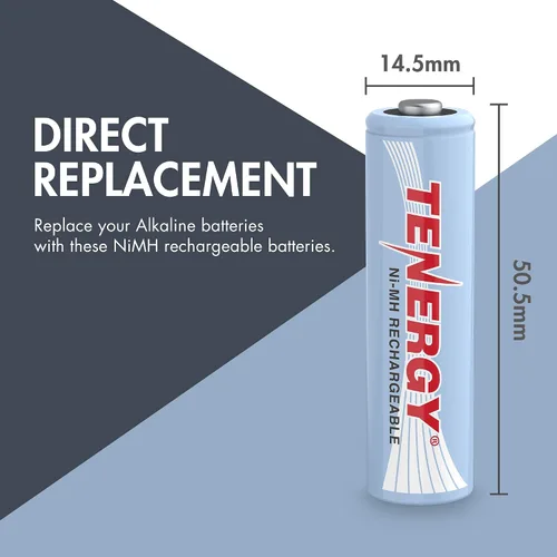 Vista 6 de Tenergy AA 2600 mAh Baterías Recargables NiMH de alta capacidad 24 Pack