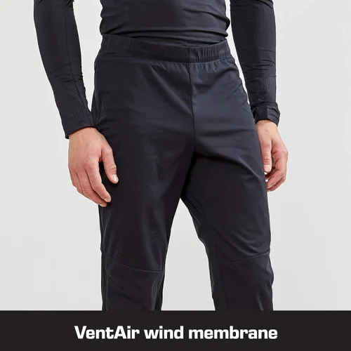 Vista 2 de Craft Sportswear Glide FZ - Pantalones deportivos para hombre, con cremallera completa, impermeables, suaves, perfectos para entrenamiento