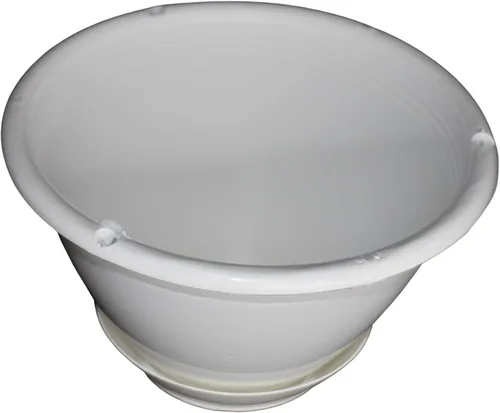 Vista 3 de Cesta colgante de plástico blanco de 8'' con platillo de Koba (5)