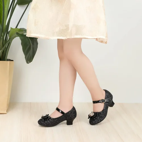Vista 2 de PANDANINJIA Molly - Zapatos de vestir para niñas, zapatos de tacón Mary Jane, zapatos de tacón de flores para fiesta de boda y regreso a clases