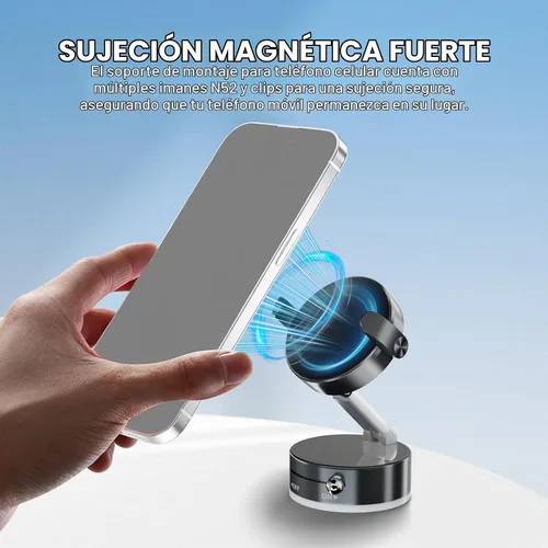 Vista 4 de NEEWER Versión de nivel de entrada, soporte magnético para teléfono celular, soporte plegable con ventosa al vacío para tu parabrisas de automóvil