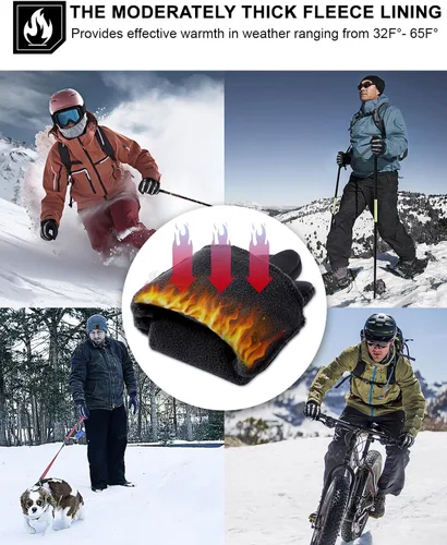 Vista 2 de RIGWARL Guantes de invierno impermeables para clima frío de 40 F a 65 F para hombres y mujeres, pantalla táctil