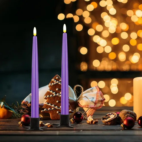 Vista 7 de CVHOMEDECO. Velas cónicas sin llama con control remoto de 10 teclas, velas LED parpadeantes con mecha 3D, funciona con pilas, velas de cera real