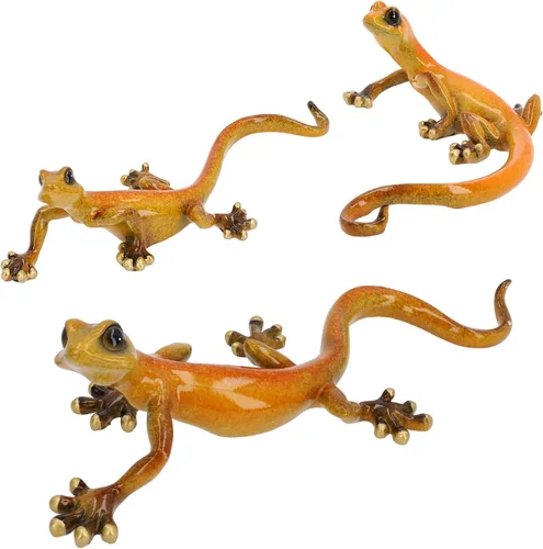Vista 13 de AB Tools Blue Gecko Lizard Resina Cobertizo de pared Escultura Decoración Estatua Pequeña Casa Ornamento