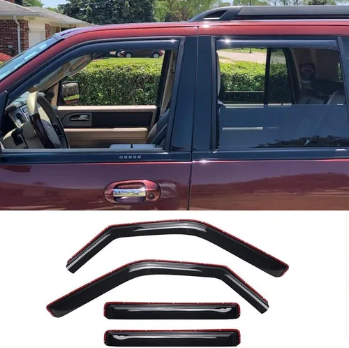 Vista 13 de Protector de lluvia solar Deflector de viento para ventana Ford F150 1997-2003 Super/Extended Cab 1997-1999 F250 Light Duty Super/Extended Cab, 4
