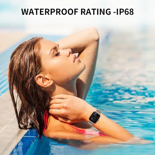 Vista 8 de Reloj inteligente para mujer Fitness Tracker dorado Bluetooth Make Answer Call, Waterproof, Android iPhone Samsung Compatible, Sleep Heart Rate