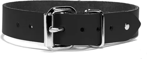 Vista 2 de Clara DDLG ODDO - Collar hecho a mano de piel auténtica con anillo tórico