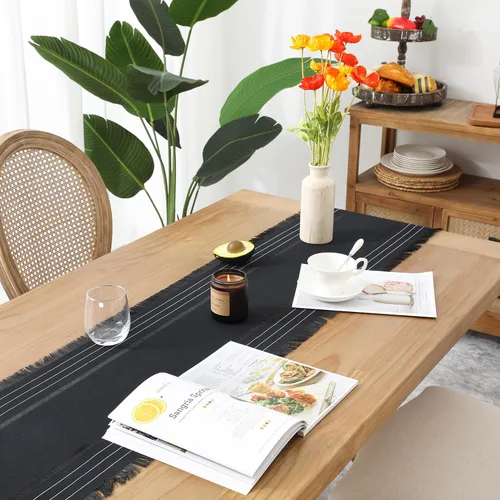 Vista 3 de Chassic - Caminos de mesa estilo granja, rústicos boho de 72 pulgadas de largo para comedor, decoración de mesa para fiestas, vacaciones y bodas, 14