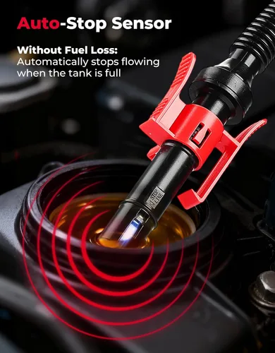Vista 3 de KEMIMOTO Bomba de Transferencia de Combustible Recargable, Batería de Litio de 4000mAh con Sensor de Parada Automática, Flujo de 3.2 GPM, Bomba