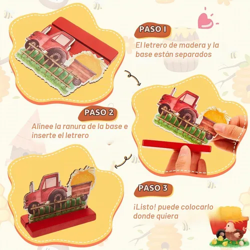 Vista 6 de 8 piezas de animales de granja, suministros para fiesta de cumpleaños, decoración temática de granja, decoración de baby shower, centro de mesa