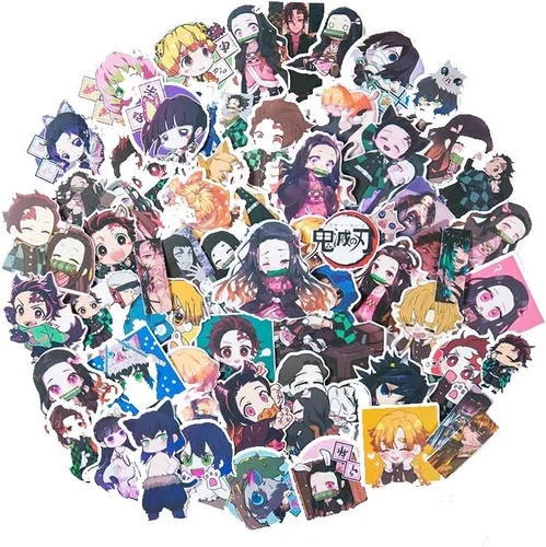 Vista 5 de 2 piezas de Demon Anime Slayer Etiqueta de identificación de maleta con Kimetsu No Yaiba Manga Adhesivo de silicona para cinturón de viaje o viaje