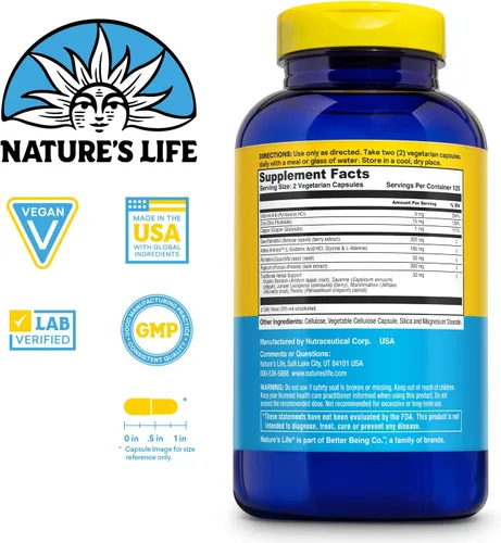 Vista 2 de Nature's Life Mantenimiento de la próstata - Suplemento de apoyo de próstata para la salud masculina - Saw Palmetto, complejo de hierbas Pygeum