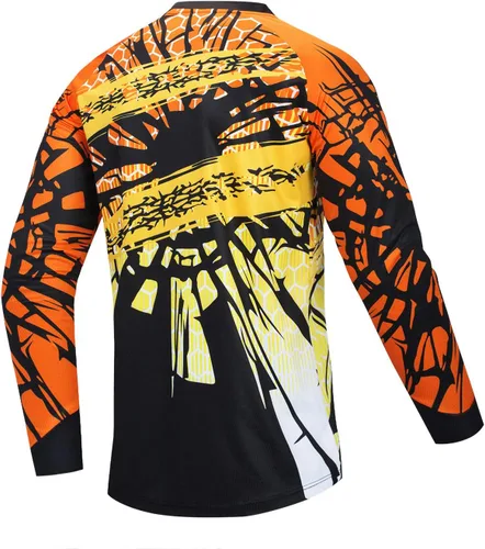 Vista 195 de Hotlion Camiseta de ciclismo para hombre, manga larga, MTB Motocross, ropa de carreras todoterreno
