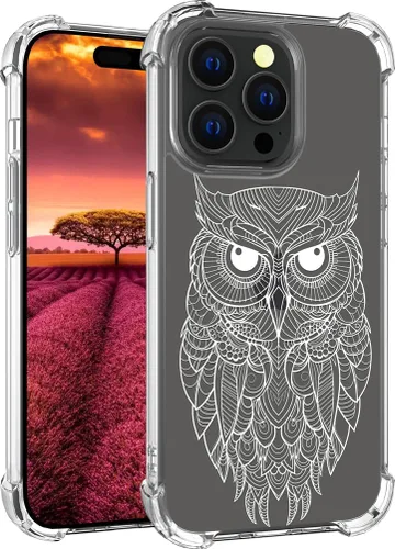 Vista 40 de Funda compatible con iPhone 15, bonita funda transparente para mujer, funda de silicona transparente para teléfono, color negro, tigre poderoso