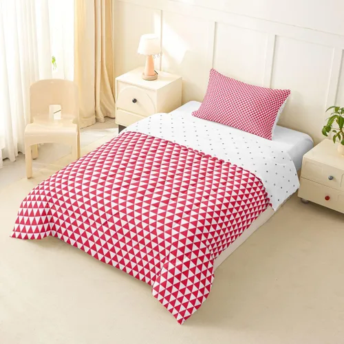 Vista 3 de Manfei Geometric Triangle Twin Size Bedding Set with 1 Pillowcase - Triangles Bedding Set for Kids Boys Girls Bedroom,Modern Simple 2 Pieces All