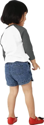 Vista 4 de Camiseta de béisbol Ma Croix para bebés y jóvenes de manga raglán 34 Slim Comfort Fit Jersey niños niños pequeños Tee