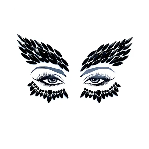 Vista 30 de Neva Nude Americana Crystal Jewel - Adhesivo de cristal para la cara, gemas para carnavales, Halloween, festivales, raves y fiestas, adhesivo