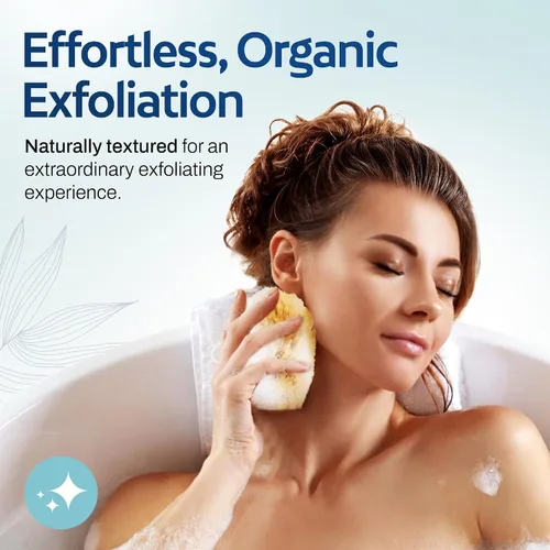 Vista 2 de HartFelt Esponja exfoliante de hierba marina de 4 pulgadas Esponja exfoliante natural para ducha para mujeres y hombres
