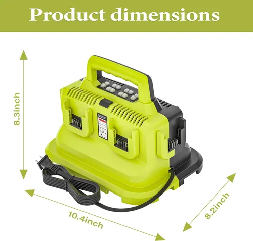 Vista 4 de Estación de Carga Rápida de 6 Puertos, Reemplazo para Cargador de Batería Dewalt Flexvolt 20V/60V, Compatible con Batería Flexvolt Devvalt 20V/60V