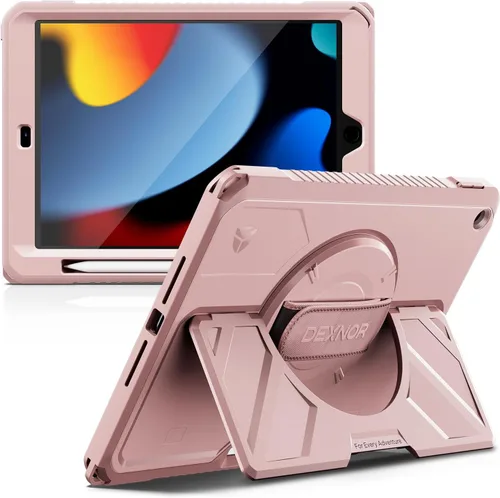 Vista 32 de Dexnor Funda para iPad mini 7 (A17 Pro) 2024/mini 6 2021 de 8.3 pulgadas, funda protectora resistente con correa de mano giratoria de 360° y soporte