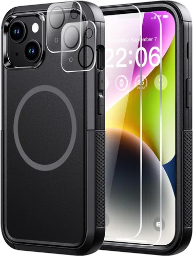 Vista 59 de Diverbox Funda para iPhone 13 [compatible con MagSafe] [con protector de pantalla] [a prueba de golpes] [a prueba de caídas] Funda de protección