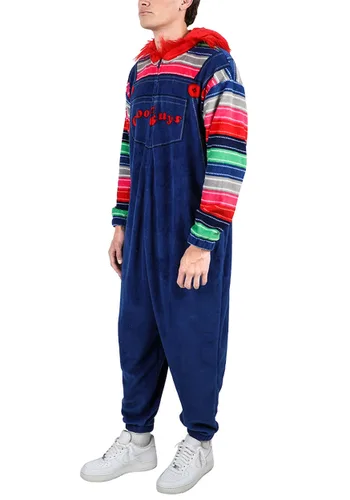 Vista 2 de Disfraz Unión Adulto Chucky Good Guys Cosplay Multicolor
