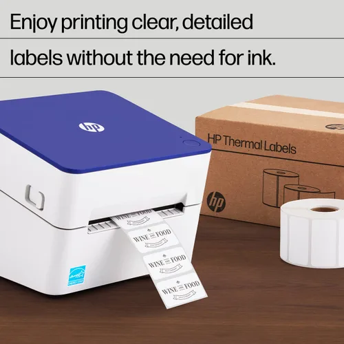 Vista 3 de HP Etiquetas de envío térmico directo 2 x 1, 2 rollos, 1375 hojas por rollo, etiquetas blancas multiusos para uso personal o comercial, compatibles