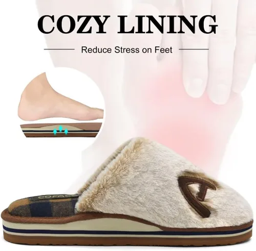 Vista 5 de COFACE Pantuflas de espuma viscoelástica para mujer, cómodas y cálidas, con forro de cojín acogedor
