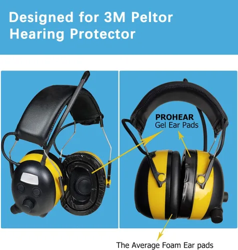Vista 6 de PROHEAR GEP01 Almohadillas de gel para oídos (actualizadas) para auriculares 3M PELTOR