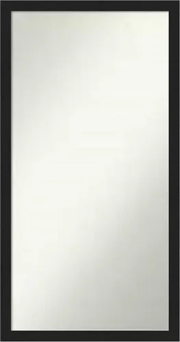 Vista 457 de Amanti Art Espejo de baño negro para sobre fregadero, 22 x 22 pulgadas, espejo de tocador cuadrado estrecho negro Avon, marco de madera casual