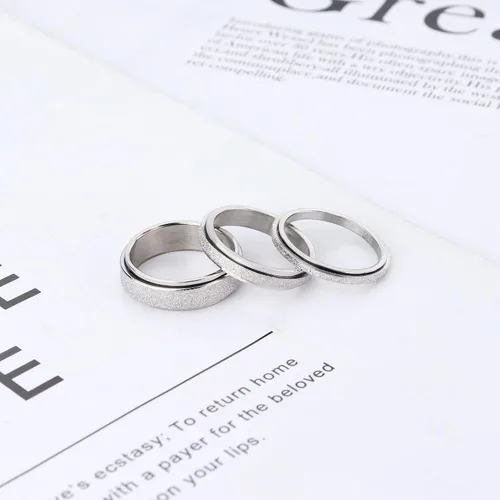 Vista 14 de Diamday Anillos antiestrés para mujeres y hombres – Anillo giratorio de acero inoxidable de 2/4 para aliviar la ansiedad y el estrés, con purpurina