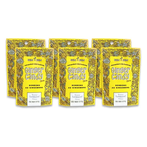 Vista 12 de Gem Gem Caramelos de jengibre masticables de sabor a limón, muestras de degustación de 1.25 oz