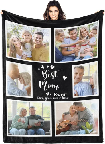 Vista 11 de Envía al Día Siguiente, Manta Personalizada con Texto en Imagen, Manta Personalizada de Collage de Fotos, Manta de Franela Personalizada, Regalos