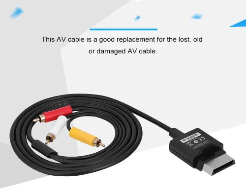 Vista 5 de Cable AV de TV, cable de 5.9ft, componente ABS, cable de audio y vídeo, cable para Xbox 360 Slim